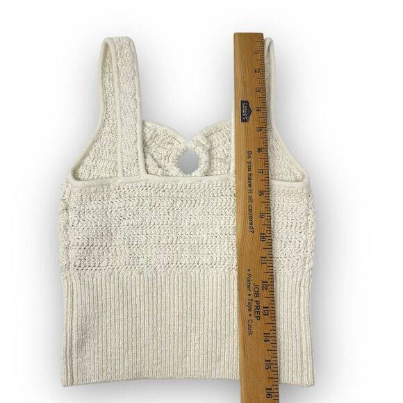 Abercrombie & Fitch Cinched Cutout Crochet Tank Top Cream Women’s Size XS - Picture 8 of 13